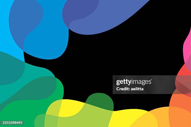 abstract multicolored background. - water bubbles on black stock illustrations