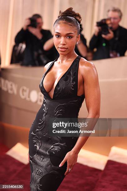 Beverly Hills, CA January 11, 2026 Lori Harvey on the red carpet at the 2026 Golden Globes held at the Beverly Hilton in Beverly Hills, CA on Sunday,...