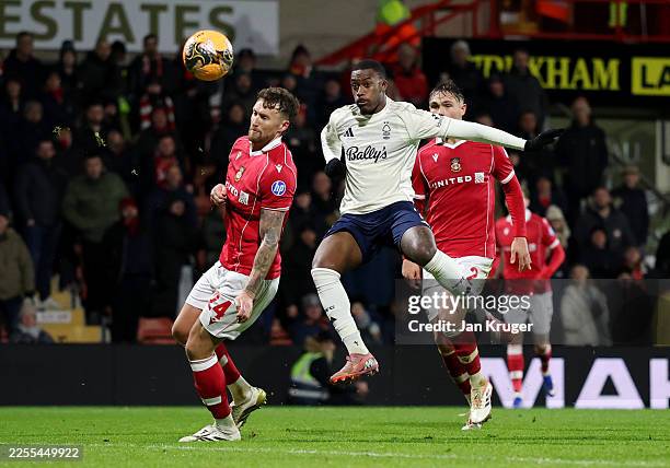 Callum Hudson-Odoi of Nottingham Forest scores his team's third goal during the Emirates FA Cup Third Round match between AFC Wrexham and Nottingham...