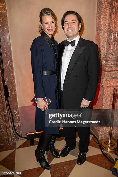 Juana Schwan and Alexander Kunkel attend the 2026 New Year's Reception of the Bavarian State Government at Residenz on January 09, 2026 in Munich,...