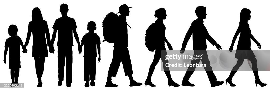 Personnes marchant Silhouettes