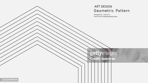 black and white minimal geometric arranging line structure decoration design background - zigzag building stock illustrations