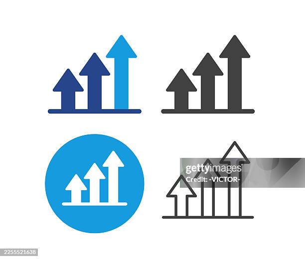 growth - illustration icons - increase icon stock illustrations