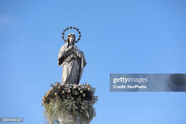 In Czestochowa, Poland, on January 10 a statue of the Virgin Mary is present during the 18th National Patriotic Fan Pilgrimage at Jasna Gora. Fans...