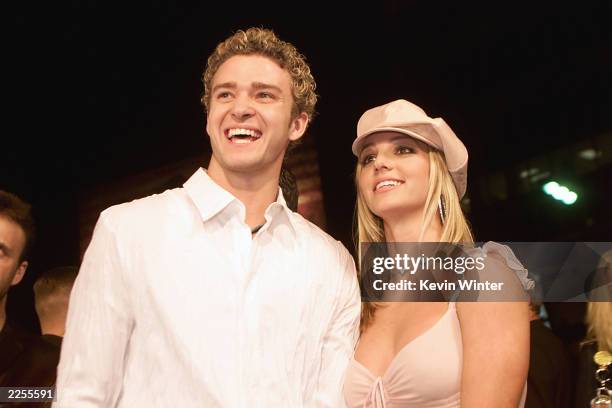 Britney Spears and boyfriend Justin Timberlake arrive at the premiere of her movie "Crossroads" at the Mann Chinese Theatre in Hollywood, Ca., Feb....