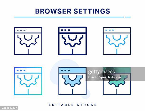 browser settings line icon. editable stroke. vector icon. - application programming interface stock illustrations