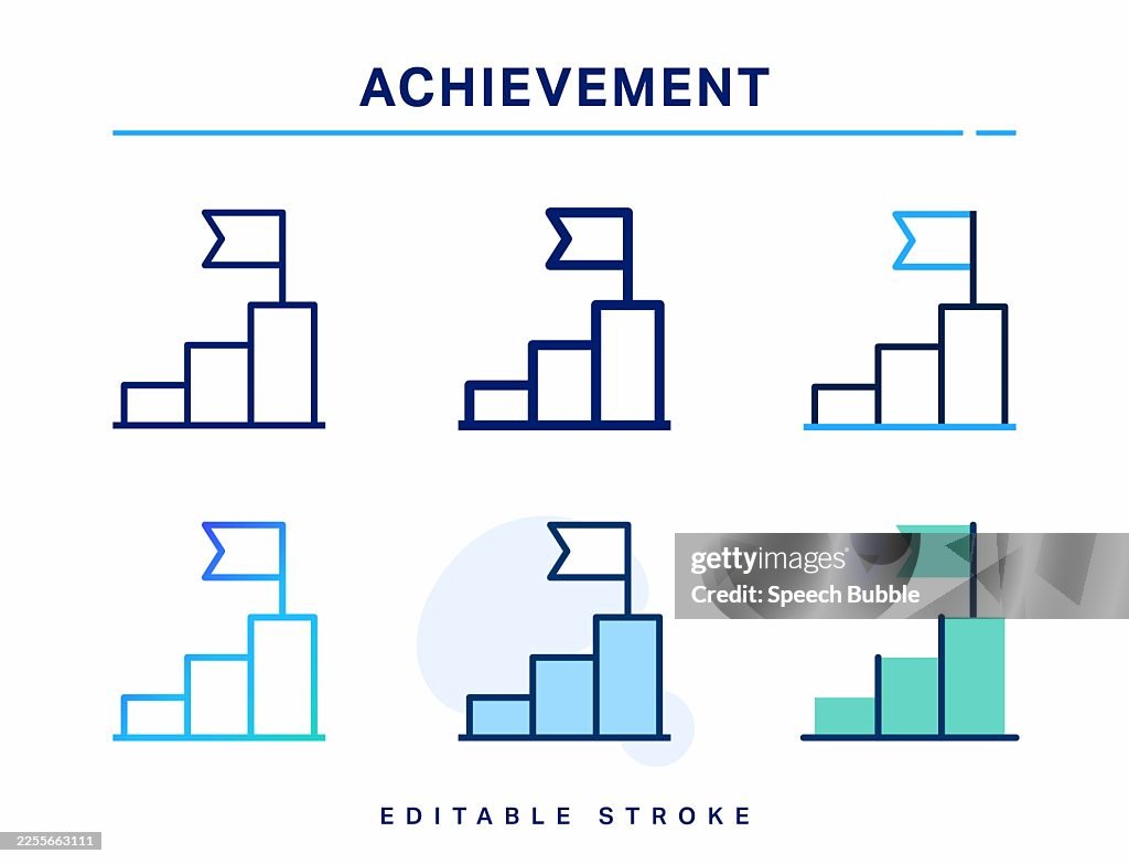 Achievement Line Icon. Editable Stroke. Vector Icon.