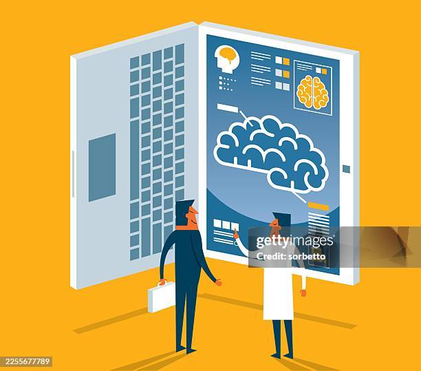 diagnose human brain - microbiologist stock illustrations