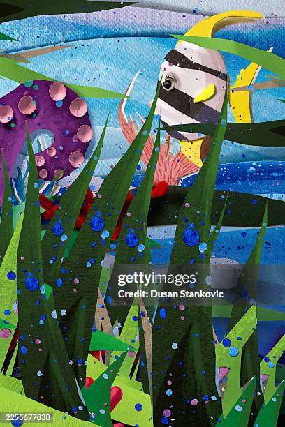 underwater exploration - natures window stock illustrations