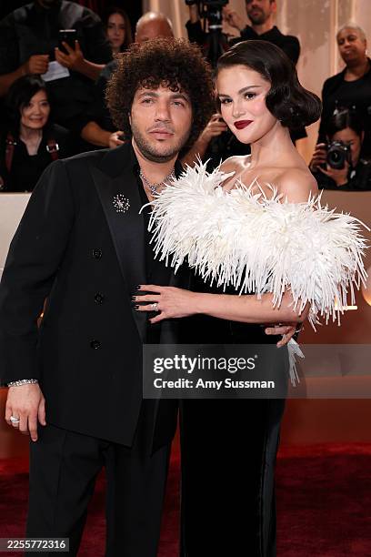 Benny Blanco and Selena Gomez attend the 83rd Annual Golden Globe Awards at The Beverly Hilton on January 11, 2026 in Beverly Hills, California.