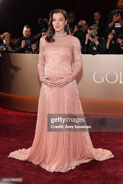 Hailee Steinfeld attends the 83rd Annual Golden Globe Awards at The Beverly Hilton on January 11, 2026 in Beverly Hills, California.
