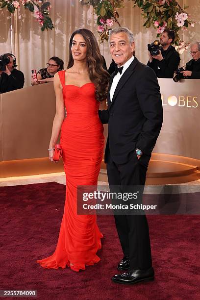 Amal Clooney and George Clooney attend the 83rd Annual Golden Globe Awards at The Beverly Hilton on January 11, 2026 in Beverly Hills, California.