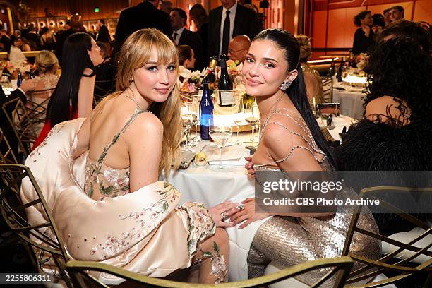 Jennifer Lawrence and Kylie Jenner attend the 83rd Annual Golden Globe Awards at The Beverly Hilton on January 11, 2026 in Beverly Hills, California.