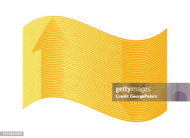 up and dow arrow symbol on flag with horizontal stripes - video streaming data stock illustrations