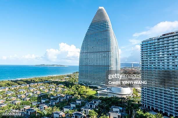 aerial photography of coastline in haitang bay,sanya,hainan,china,asia. - sanya stock pictures, royalty-free photos & images
