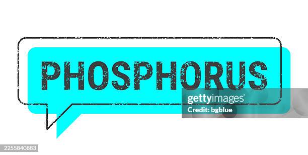 phosphorus - blue grunge speech bubble on blank background. - phosphorus element stock illustrations
