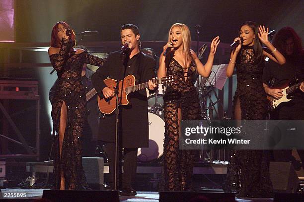 Destinys Child and Alejandro Sanz perform at the 44th Annual Grammy Awards held at the Staples Center in Los Angeles, CA., on Wednesday night Feb 27,...