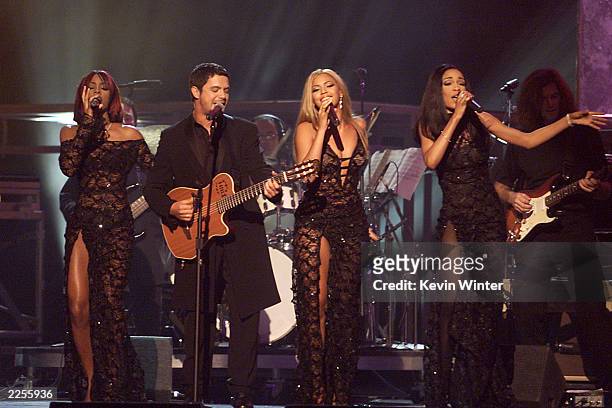 Destinys Child and Alejandro Sanz perform at the 44th Annual Grammy Awards held at the Staples Center in Los Angeles, CA., on Wednesday night Feb 27,...