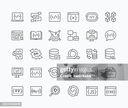Thin Coding Line Icon Set · 30 Icons Thin Coding Line Icon Set · 30 Icons