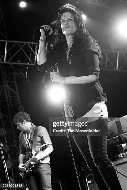 Jamie Hince and Alison Mosshart of The Kills perform during Coachella 2011 at the Empire Polo Fields on April 16, 2011 in Indio, California.