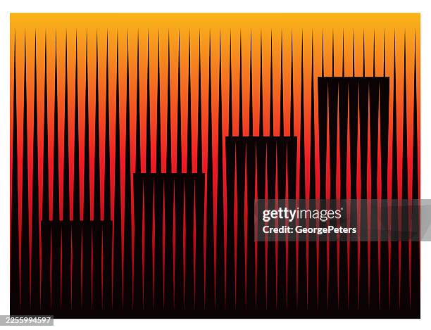 striped bar graph - blurry office background stock illustrations