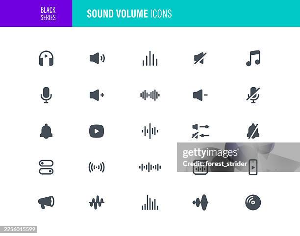 ilustraciones, imágenes clip art, dibujos animados e iconos de stock de iconos de volumen sonoro - equipo de alta fidelidad