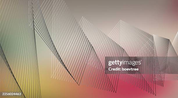 abstract gradient folded lines connection concepts technology background - folded corner stock illustrations