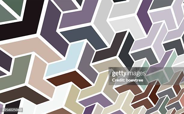 abstract colors solid geometric texture decoration background - floor perspective stock illustrations