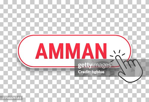 Amman - 3D click web button with hand cursor on blank background Amman - 3D click web button with hand cursor on blank background