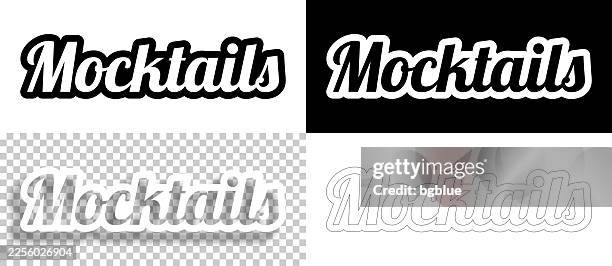 mocktails - text for design. blank, white and black backgrounds - line text - mocktail stock illustrations