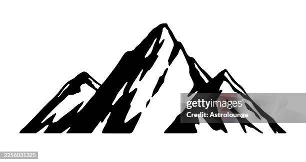 mountain range silhouette - glacier stock illustrations