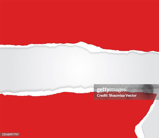 torn notebook paper sheet, halftone collage elements cut from paper abstract background - old files stock illustrations