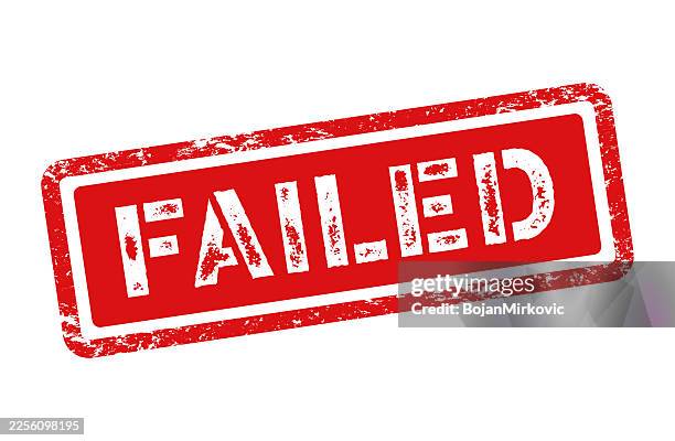 failed, red rubber stamp. vector - failure stock illustrations