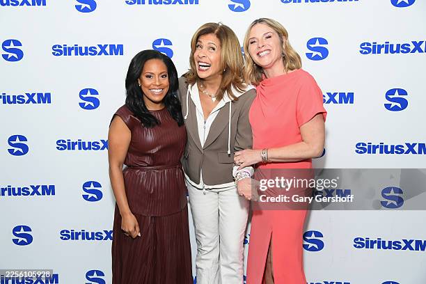 Sheinelle Jones, Hoda Kotb and Jenna Bush Hagar visit SiriusXM Studios on January 13, 2026 in New York City.