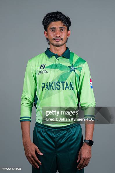 Ali Raza Rang Ali Raza of Pakistan poses for a portrait prior to the ICC U19 Men's ...