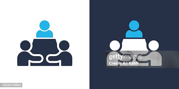 meeting glyph solid icon. solid icon that can be applied anywhere, simple, pixel perfect and modern style. - stakeholders stock illustrations