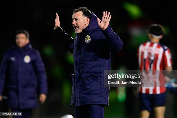 Gabriel Milito, Coach of Chivas reacts during the 2nd round match between FC Juarez and Chivas as part of the Torneo Clausura 2026 Liga MX at...