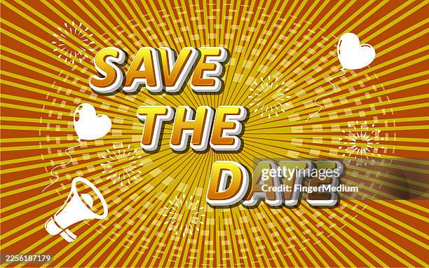 save the date banner template - wedding program stock illustrations
