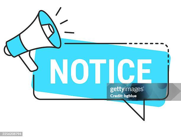 stockillustraties, clipart, cartoons en iconen met notice - speech bubble and megaphone on white background - prikbord