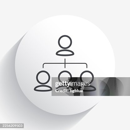 Hierarchy. Icon on circle button with long shadow Hierarchy. Icon on circle button with long shadow