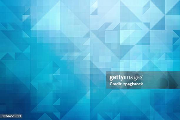 blue geometric shapes forming abstract pattern, modern digital background - rectangle pattern stock pictures, royalty-free photos & images