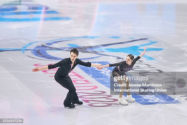 Gabriella Izzo and Luc Maierhofer of Austria compete in the Pairs Short Program during day 1 of the ISU European Figure Skating Championships 2026 at...