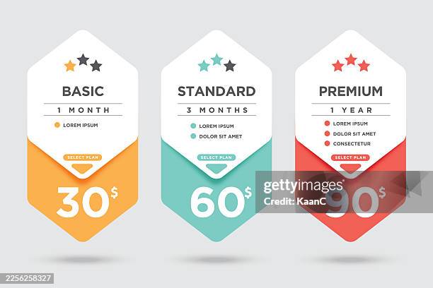 pricing packages comparison stock illustration - comparison table stock illustrations