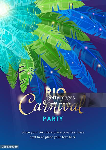 rio carnival party - brasil rio de janeiro carnival samba dancer in costume stock illustrations