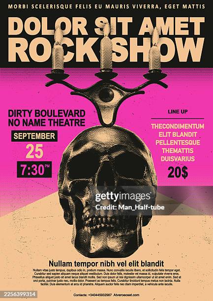 rock poster template - indie rock stock illustrations