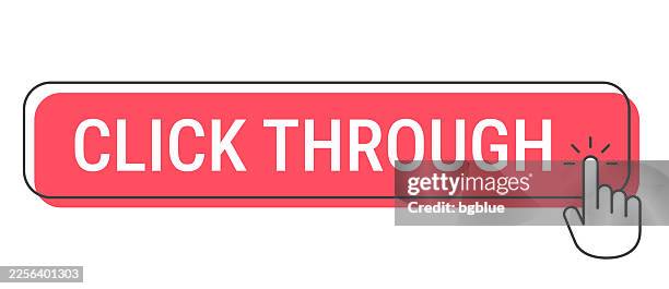 click through - click button with hand cursor on white background - dead end stock illustrations