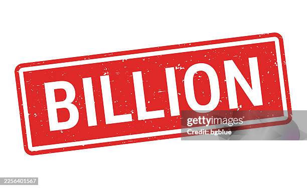 billion - red rubber stamp on white background - billions stock illustrations