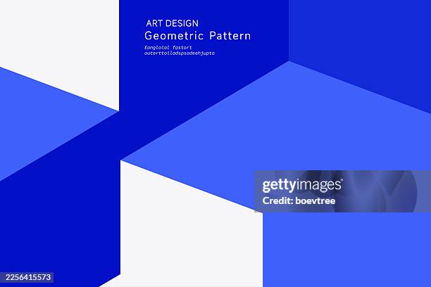 abstract blue minimal geometric cube pattern design template background - construction abstract stock illustrations
