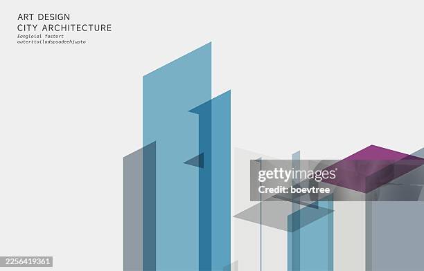 abstract fashion city skyline architecture pattern decoration material background - virtual reality construction stock illustrations