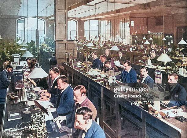 central telegraph office, london - morse code stock illustrations